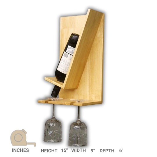 Wine Bottle and Glass Holder Rack - Elegant Wine Storage Solution for Bottles and Glasses -  Perfect for Home Bars