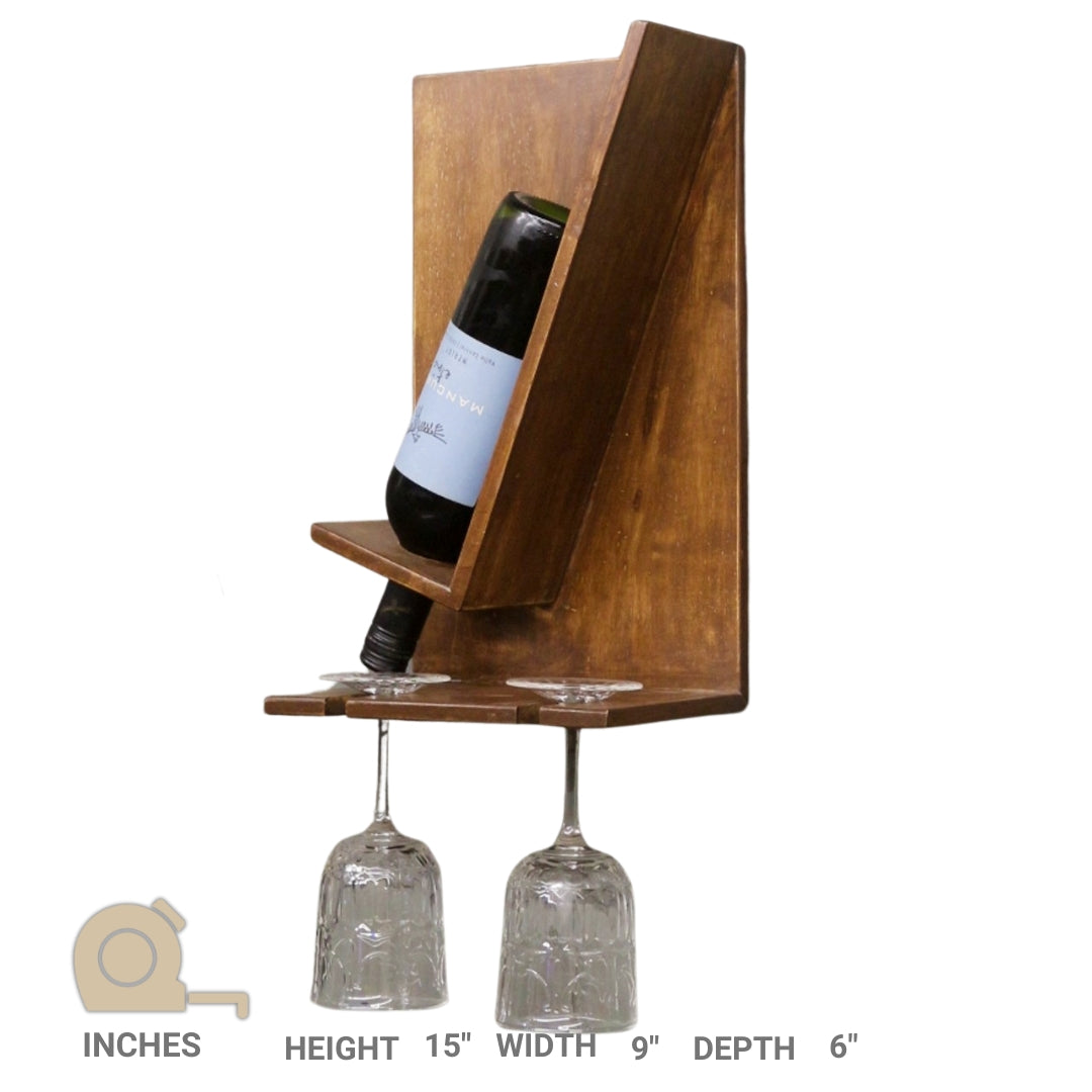 Wine Bottle and Glass Holder Rack - Elegant Wine Storage Solution for Bottles and Glasses -  Perfect for Home Bars (STCK CLEARENCE)