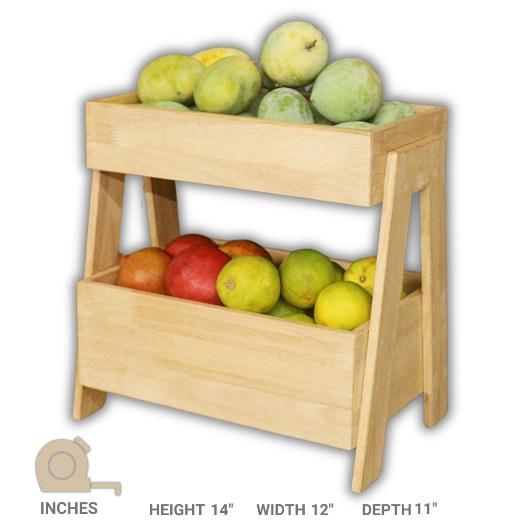 2 Tier Veg & Fruit Basket - For Kitchen and Dining - Perfect for Storing Fruits, Vegetables, and Kitchen Essentials