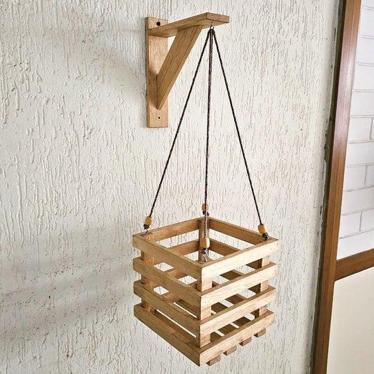 Wall Mounted Planter Stand -  Handcrafted with Single Plant Holder Stand - Square Shaped Planter For Indoor Plant Pots