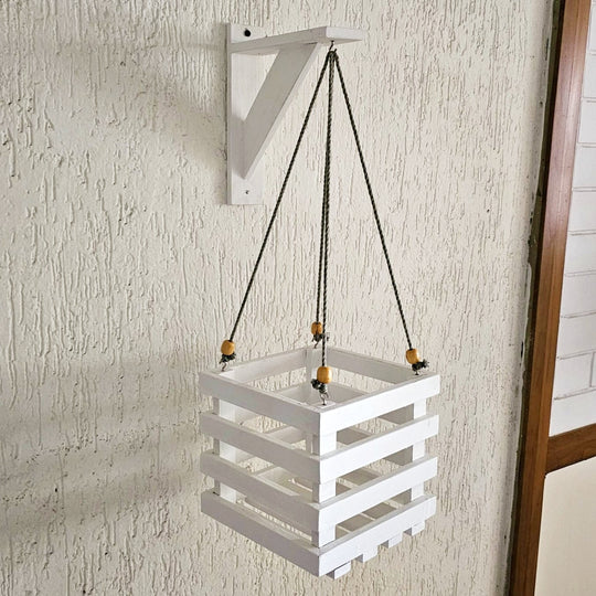 Wall Mounted Planter Stand -  Handcrafted with Single Plant Holder Stand - Square Shaped Planter For Indoor Plant Pots Stock