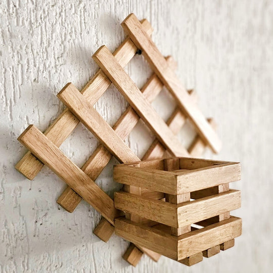 Wall Mounted Planter Stand -  Handcrafted with Single Plant Holder Stand - Diamond Shaped Planter For Indoor Plant Pots