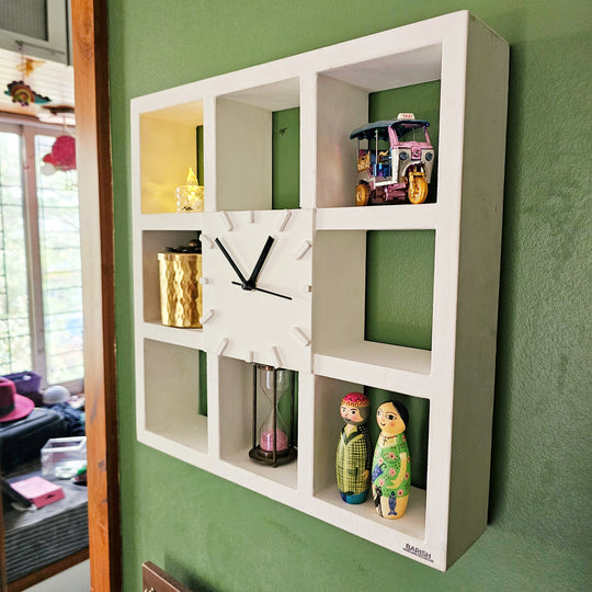 Wall Clock Squares Stock