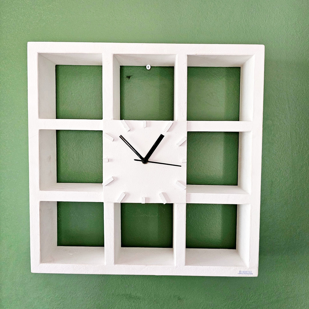 Wall Clock Squares Stock