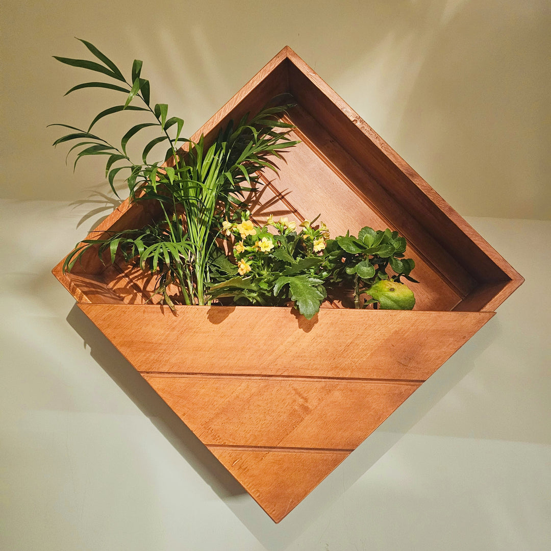 Wall Mounted Planter Stand -  Square  Box with 3 Plant Holder - Perfect for Indoor and Outdoor Space