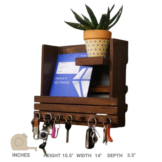 Wooden Wall-Mounted Key Holder - Handcrafted Organizer for Home Decor (Stock)