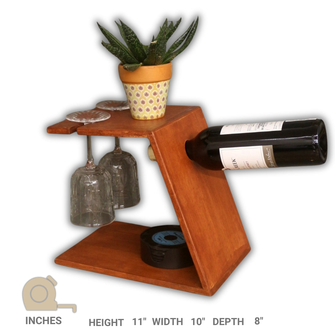 Wine and Glass Holder - Space-Saving Wine Storage for Home Bars and Kitchens