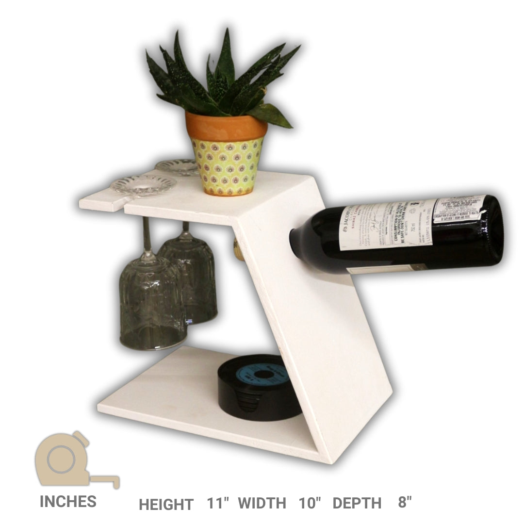 Wine and Glass Holder - Space-Saving Wine Storage for Home Bars and Kitchens