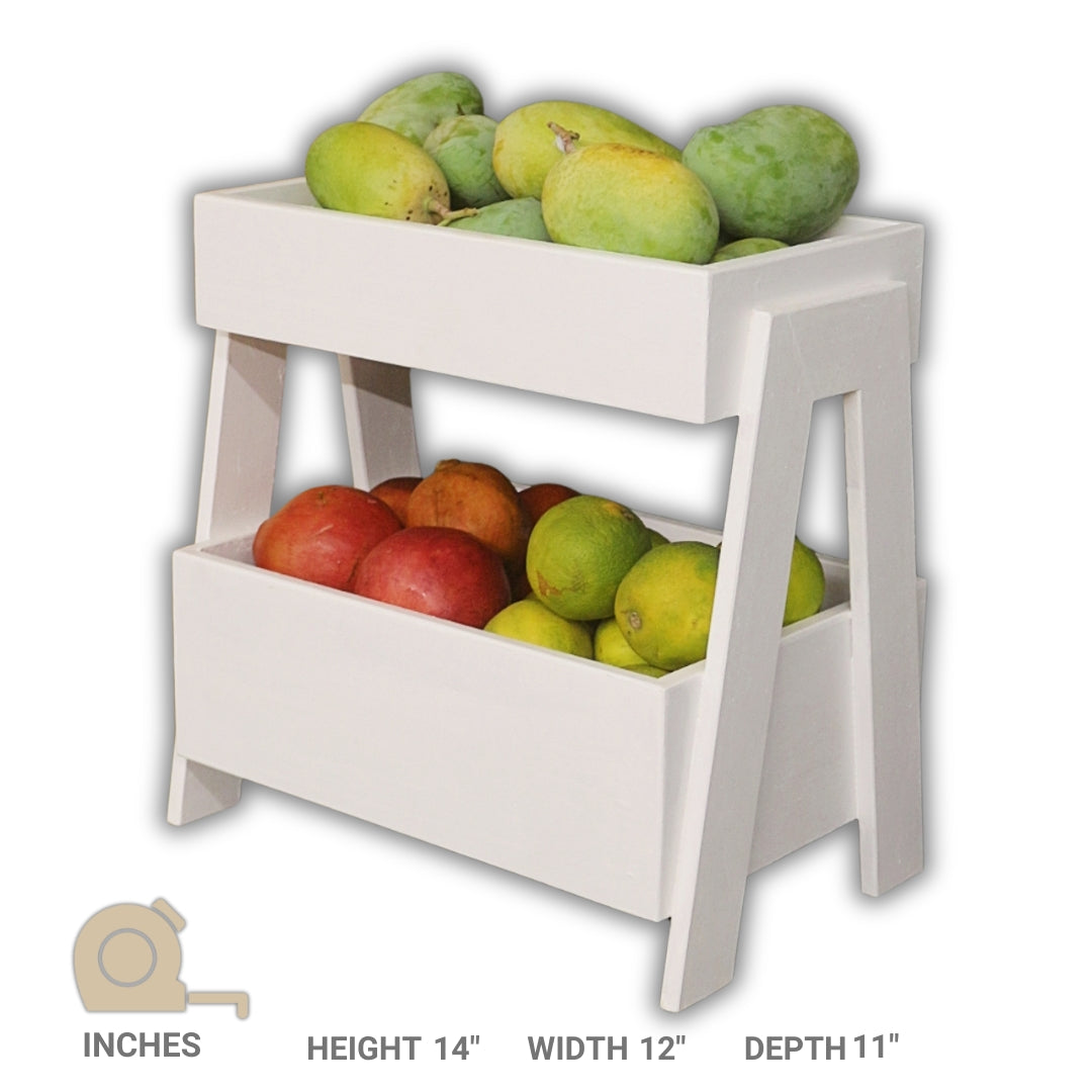 2 Tier Veg & Fruit Basket - For Kitchen and Dining - Perfect for Storing Fruits, Vegetables, and Kitchen Essentials