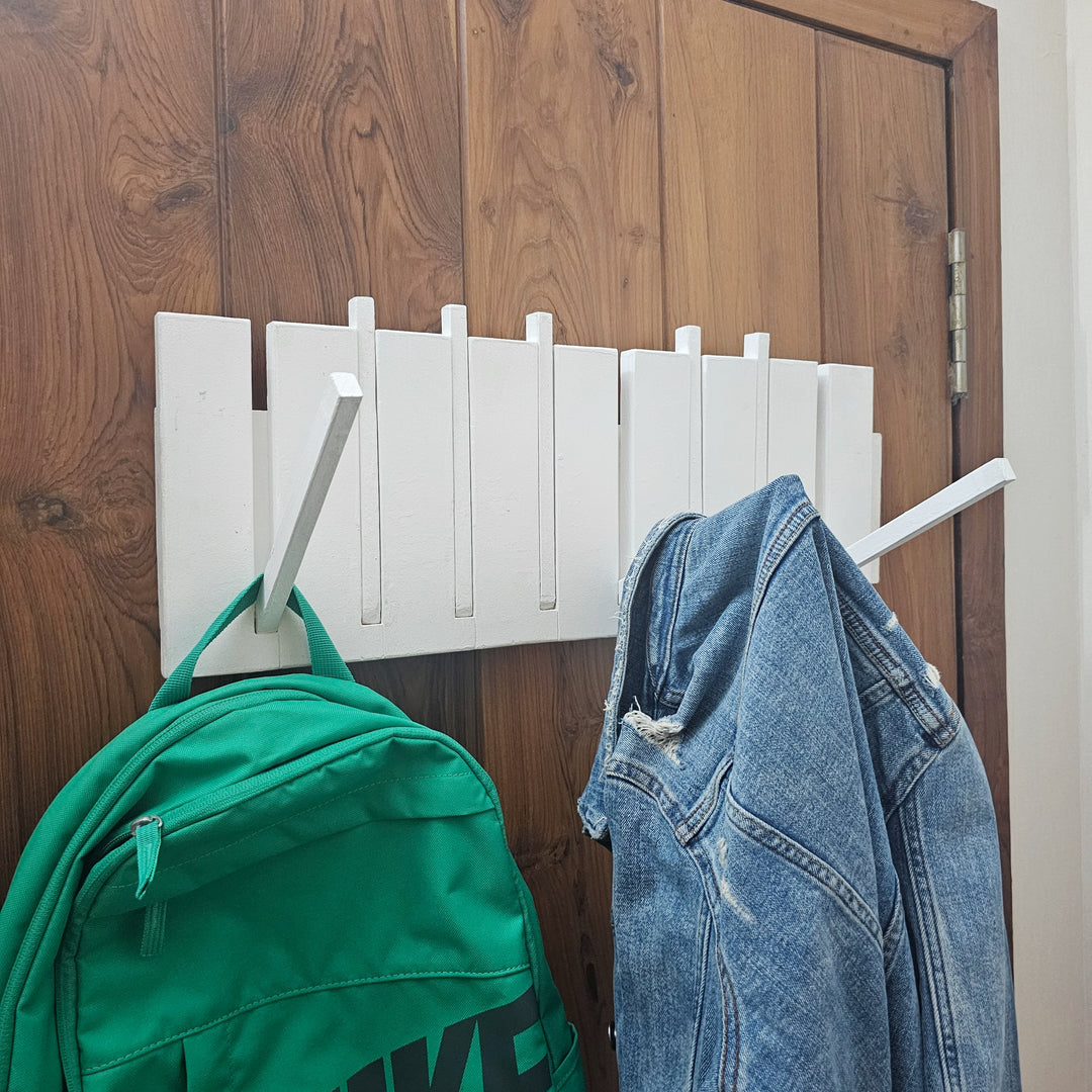 Wall Mounted Coat Rack - Wooden Rack  for Bedroom & Living Room- Large and Versatile (Stock)