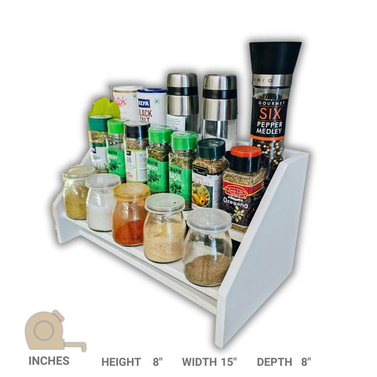 Spice Bottle Stand for Kitchen Counter- 3 Step Shelf Pantry- Portable Organizer (Stock)