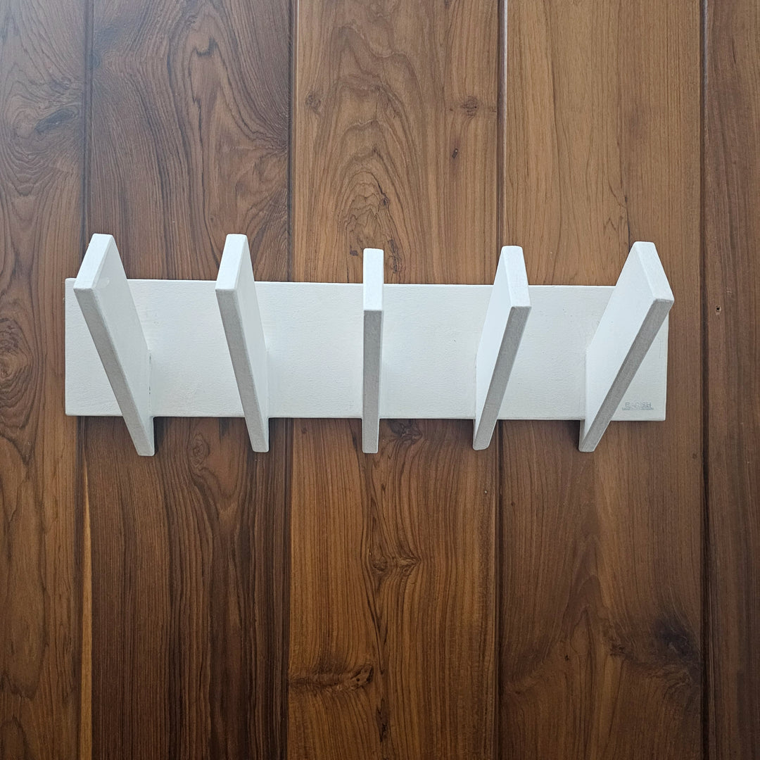 Multi Purpose Cloth Hanger - Medium Size - Wooden Hanger Perfect for Bathroom and Room Doors - Lightweight, Rubberwood (Stock)