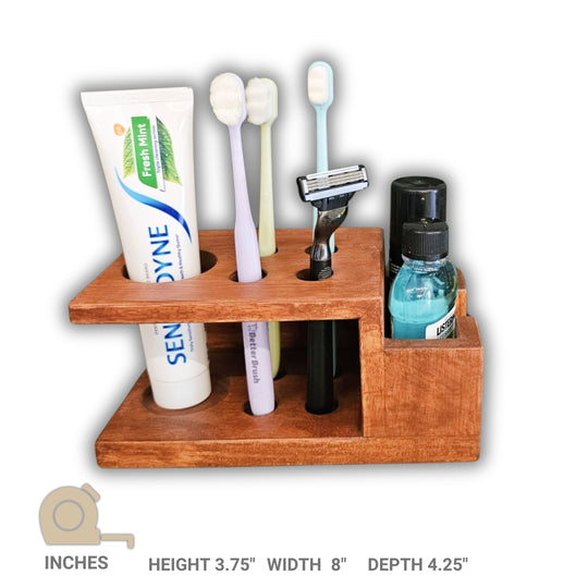 Tooth Brush Holder - Slim Hand Crafted Toothbrush Stand for Bathroom - Small and Compact Design