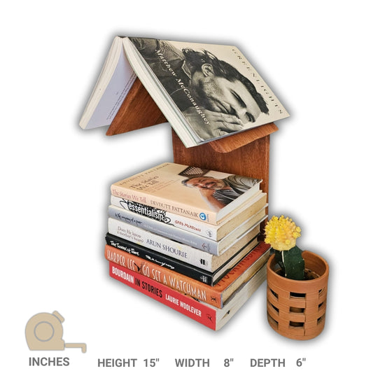 Bedside Table Top Book Stand - Home Shaped Stand - For Bedroom and Living Room