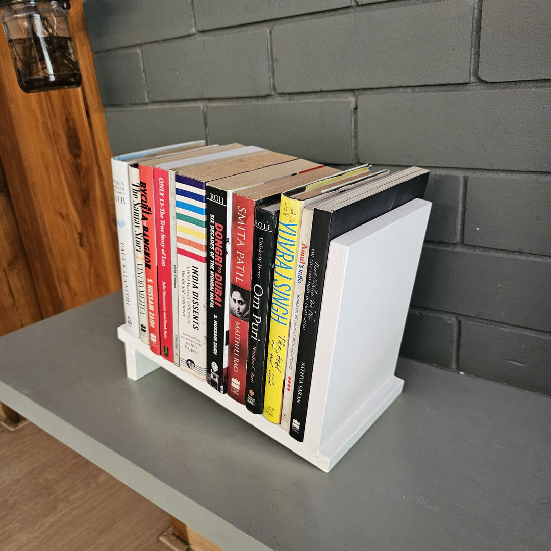 Wooden tabletop Book Shelves - Handcrafted with Rubberwood - Home Decor Piece