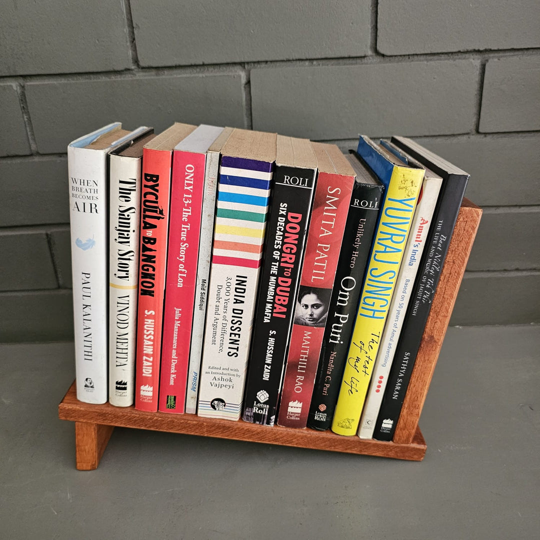 Wooden tabletop Book Shelves - Handcrafted with Rubberwood - Home Decor Piece