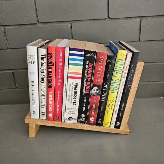 Wooden tabletop Book Shelves - Handcrafted with Rubberwood - Home Decor Piece