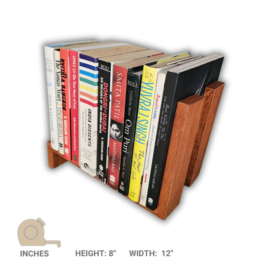 Wooden tabletop Book Shelves - Handcrafted with Rubberwood - Home Decor Piece - Small Book Stand