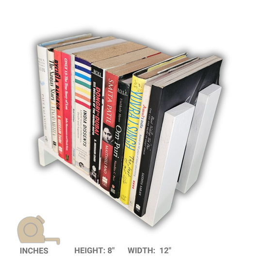 Wooden tabletop Book Shelves - Handcrafted with Rubberwood - Home Decor Piece - Small Book Stand