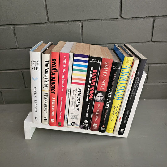 Wooden tabletop Book Shelves - Handcrafted with Rubberwood - Home Decor Piece - Small Book Stand