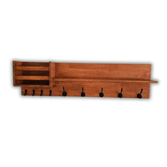 Wall Key Holder - Entry Way Organizer for Living Room - Wooden & Handcrafted