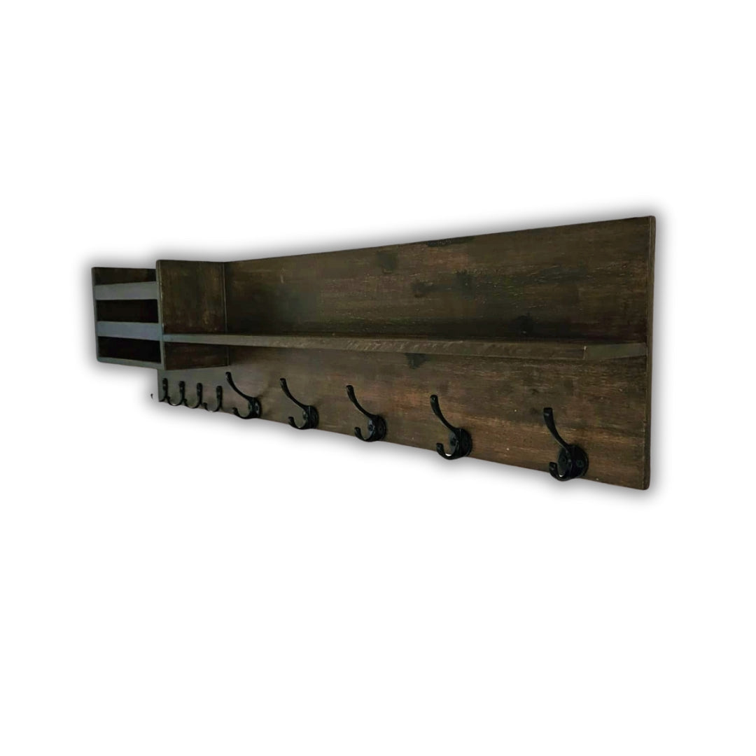 Wall Key Holder - Entry Way Organizer for Living Room - Wooden & Handcrafted Stock