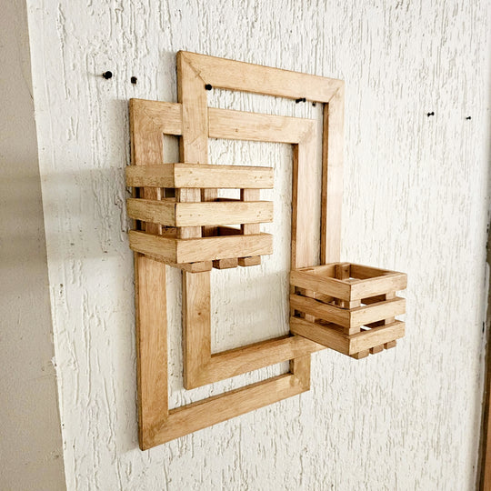 Wall Mounted Planter- Handcrafted Planter with 2 Planter Space  - For Living Room and Balcony