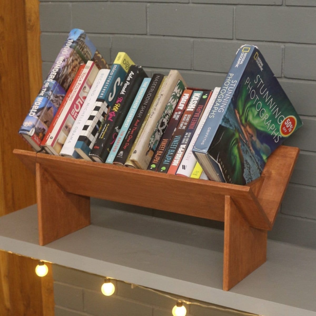 Barish Book Rack (Table Top) For Larger Books Firewood BH0141FW Best Home Decor Handcrafted