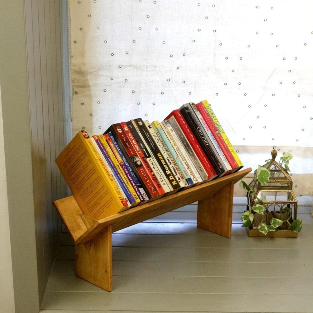 Barish Book Rack (Table Top) Rubberwood BH0016RW Best Home Decor Handcrafted