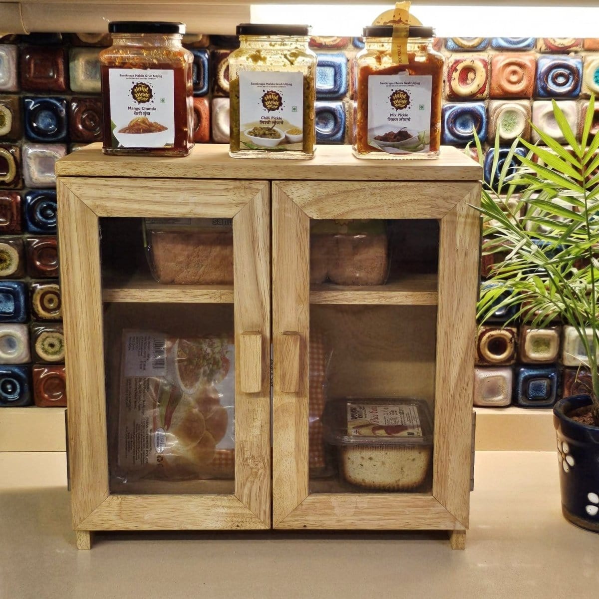 Barish Bread Box (2 Door) Best Home Decor Handcrafted