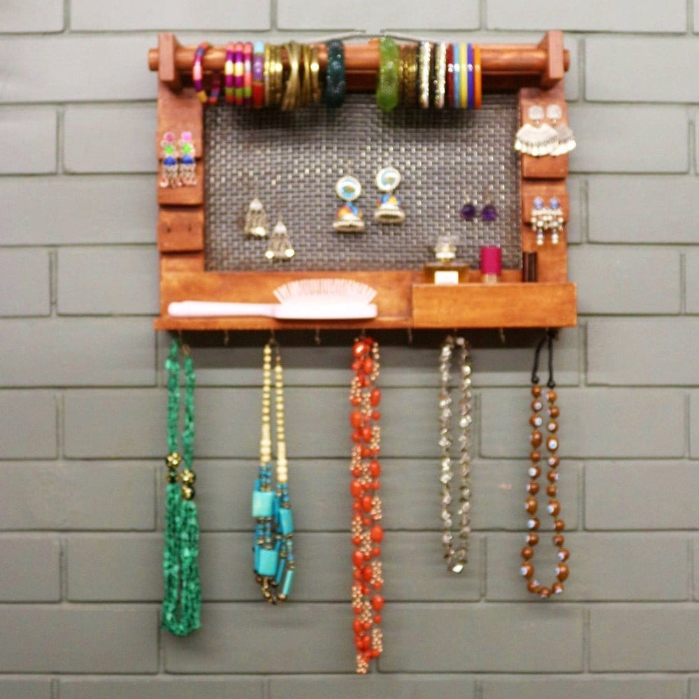 <img src="jewelry-organizer.jpg" alt="Wooden jewelry organizer by Barish Home Decor, designed to store and display jewelry in a stylish and organized way.">