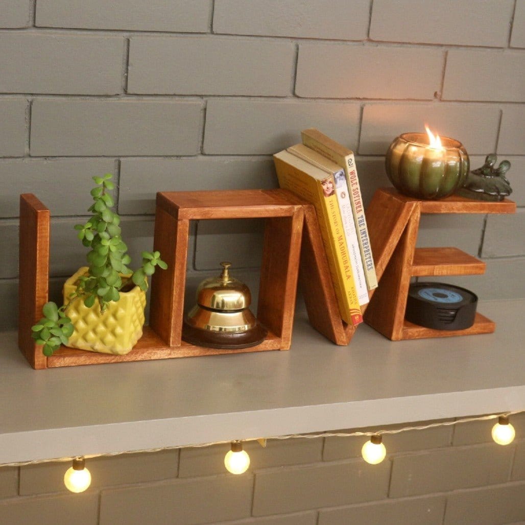 Barish Love (Table Shelf) Firewood BH0097FW Best Home Decor Handcrafted