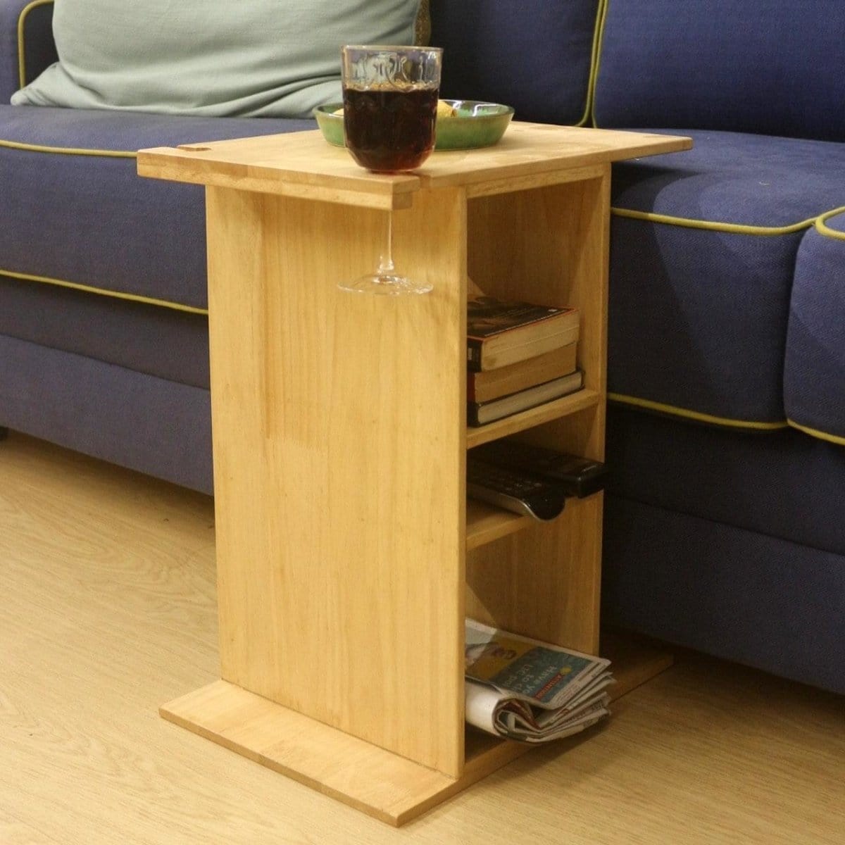 Barish Sofa Table Centre Stand (With Space for your Wine Glass) Rubberwood BH0003RW Best Home Decor Handcrafted