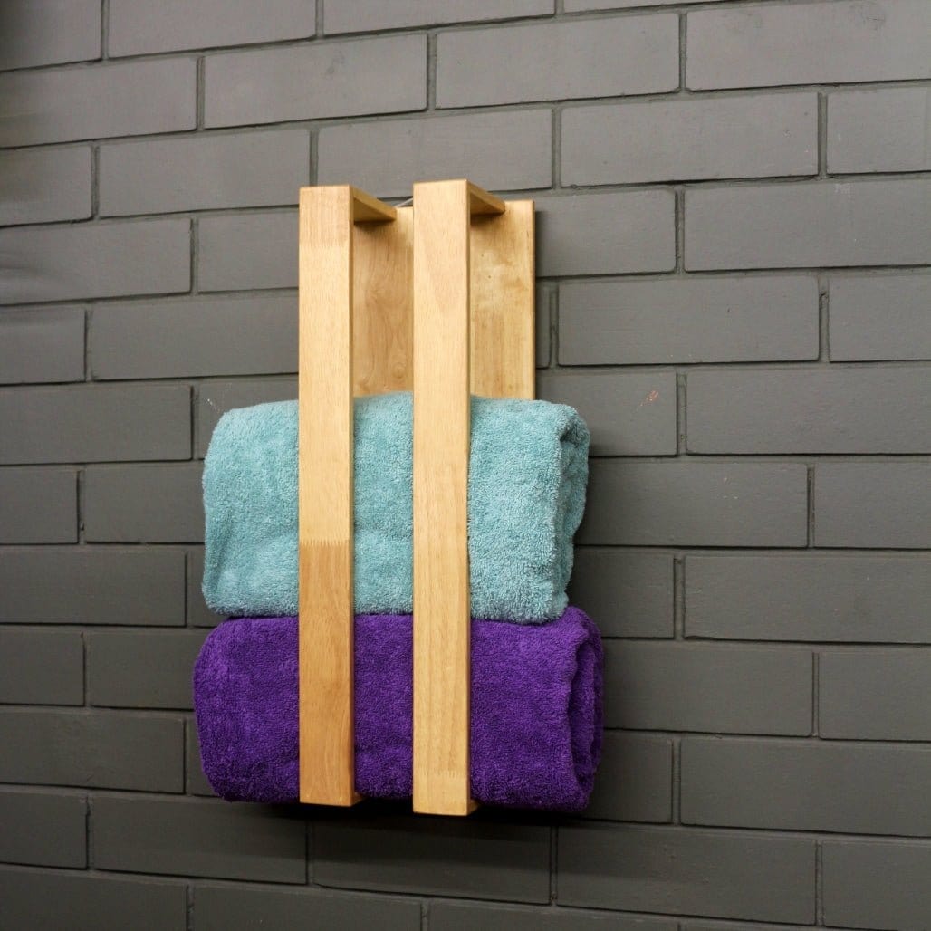 Barish Towel Holder Rubberwood BH0100RW Best Home Decor Handcrafted