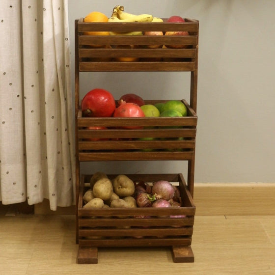 Fruit And Vegetable Basket - 3 Tier Multipurpose Storage Basket - Compact and Spacious