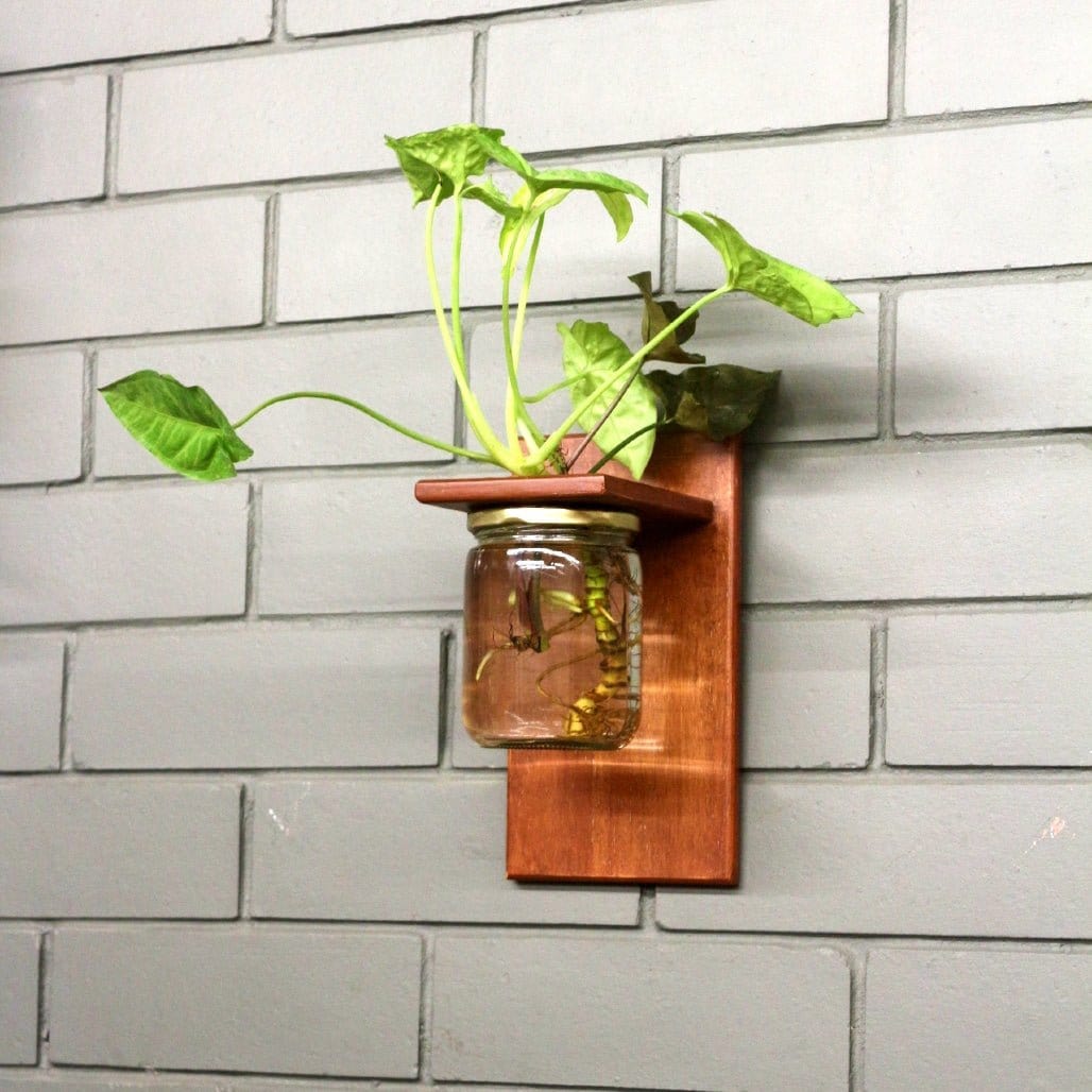 Barish Wall Mounted Planter-Single Jar Firewood BH0063FW Best Home Decor Handcrafted