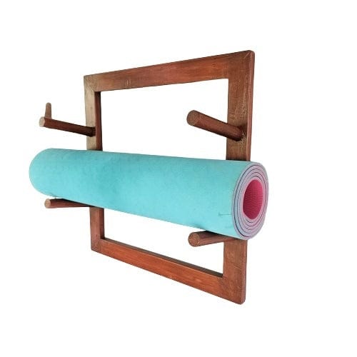 Barish Yoga Mat Holder Wall Mounted Simple FIREWOOD BH0158FW Best Home Decor Handcrafted