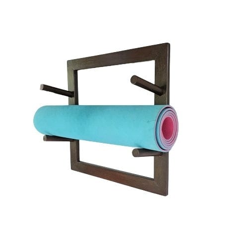 Barish Yoga Mat Holder Wall Mounted Simple WALNUT BH0158WT Best Home Decor Handcrafted